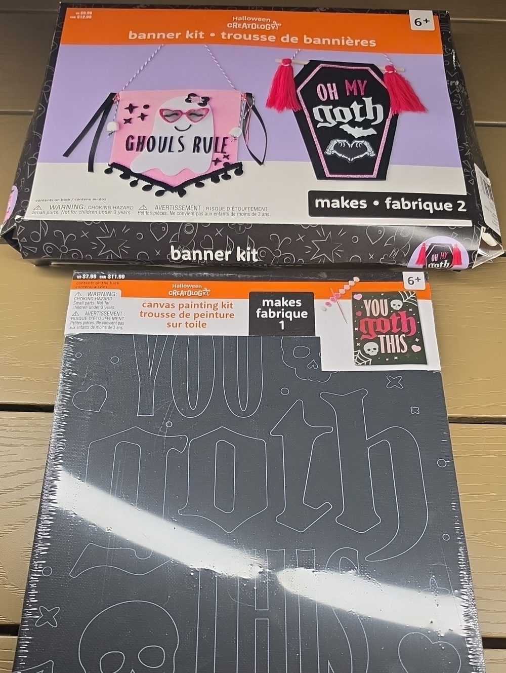 Halloween Pink & Black “Ghouls Rule” Banner Kit And You Goth This Painting Kit